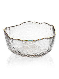 Салатник LUCKY 20x11; 1200мл, прозрачный с золотой каймой G000121