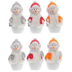 Фигурка декоративная "Снеговик", L5,5 W4,5 H9,5 см, 6в. 235540 No Brand
