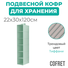 Органайзер для хранения вещей Cofret Тиффани подвесной открытый 6 секций 30х22х120 см