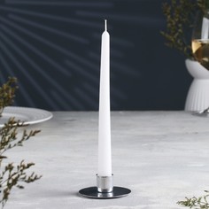 Подсвечник Круг металл на одну свечу, 7х3 см, хром No Brand