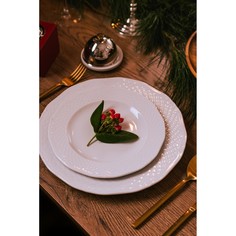 Тарелка Lubiana Афродита мелкая 210х210х20мм, фарфор, белый