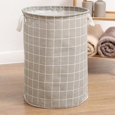 Корзина текстильная Доляна Клетка цвет серый,40х35 см
