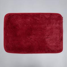 Коврик для ванной прямоугольный Доляна «Пушистик», 40x60 см, цвет бордовый