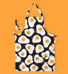 Фартук рогожка 65х85 с карманом Crazy Getup Eggs