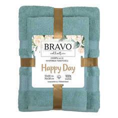 Набор банный полотенец Happy Day 50х80 70х130 мятный Bravo