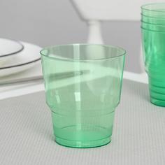 Стакан одноразовый Кристалл, 200 мл, цвет зеленый (50 шт) No Brand