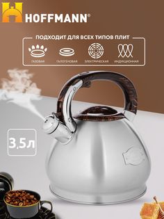 Индукционный чайник со свистком HOFFMANN 3.7л