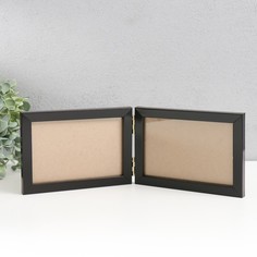 Фоторамка, 9897634, пластик 10х15 см, двойная горизонтальная, черный No Brand