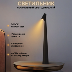 Лампа настольная светодиодная беспроводная FEDOTOV 3Вт 3000К 33,5см черная