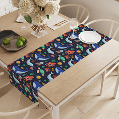 Дорожка водоотталкивающая на стол JoyArty Морская братва ptt_423853 145х40см серый