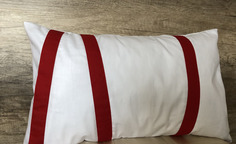 Подушка декоративная Станка белая прямоугольная 30x50 см