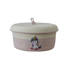Корзина с крышкой из хлопка, для хранения 23х23х12 No Brand