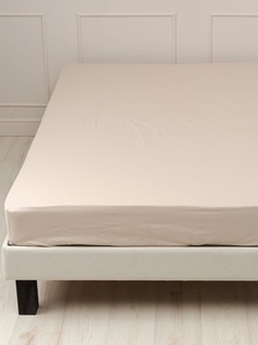 Простыня на резинке Шуйские Ситцы Niteva, 90х200+25, Поплин, рис 18900 серо-бежевый