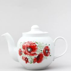 Чайник заварочный фарфоровый Дулево ф.Янтарь 70602 Маки, 700 мл., 1 шт.