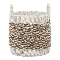 Корзина Rattan Grand Deco Mendong 30 х 30 см бело-коричневая