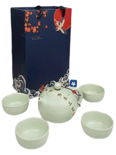 Сервиз для чайной церемонии StarFriend 4 пиалы чайник керамика салатовый