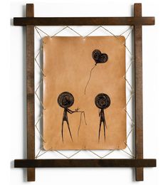 Картина BoomGift Прошла любовь гравировка на натуральной коже