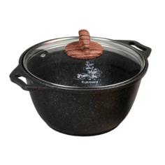 Кастрюля Granit ultra, 3 л, стеклянная крышка, антипригарное покрытие No Brand