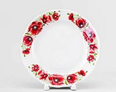 Тарелка мелкая Дулево 84702 "Маки бортовые" вырезной край, 175 мм., 1 шт.