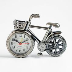 Будильник "Велосипед с корзиной", дискретный ход, d=7 см, 13.5 х18.5 см No Brand
