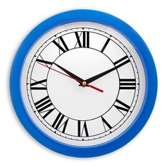 Часы настенные Соломон синий ободок Классика римские цифры 28х28 см Solomon