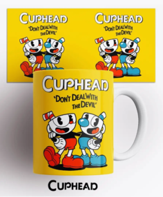 Кружка с принтом Компьютерная игра Капхед Cuphead голова-чашка No Brand