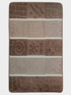 Коврик с противоскользящей основой 70*120 см. Бежевый орнамент. Сделано в Турции Eurobano