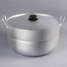 Кастрюля, 15 л, металлическая крышка, цвет серый No Brand