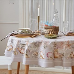 Скатерть Этель «Коралловый риф» d=150см +/-3см, 100% хл, саржа 190 гр/м2 No Brand