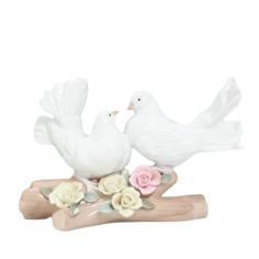 Сувенир керамика Два голубя на ветке с цветами 28 см No Brand