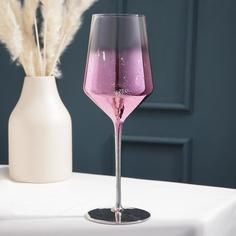Бокал для вина «Мерцание», 500 мл, 8,5x25 см, цвет розовый No Brand