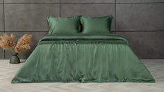 Комплект постельного белья Solid Tencel, цвет Зеленый чай 140x205 см Askona