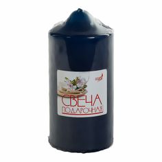 Свеча декоративная Антей Candle Бочонок классический 7x15 см синяя
