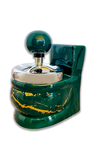 Пепельница бездымная керамическая с крышкой ATLANFA Мраморный унитаз цвет зеленый