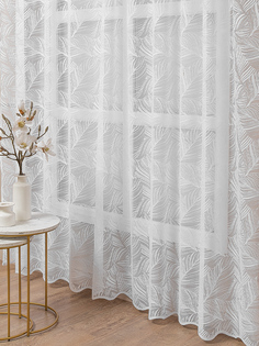 Тюль Amore Mio 300х270 см, для гостиной, кухни, жаккард, белый