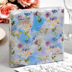 Салфетки бумажные New Line FRESCO Полевые цветы, 2 слоя, 33x33 см, 20 шт. (2 набор) No Brand