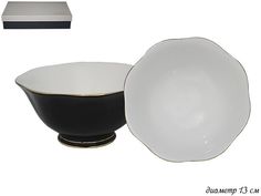 Набор из 2 штук Салатник Lenardi Black 13см, фарфор