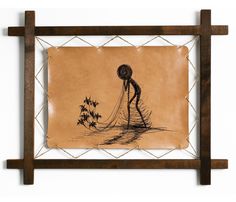 Картина BoomGift Слёзы гравировка на натуральной коже