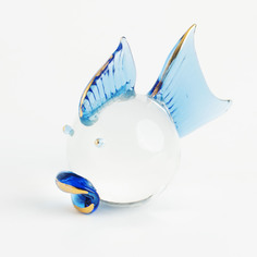 Статуэтка, 4 см, стекло, Рыбка с голубым плавником и хвостом, Vitreous Kuchenland