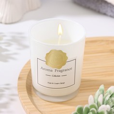 Свеча ароматическая Aroma Candle,9667572, белый чай, белая, 5,5х6,5 см No Brand