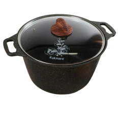 Кастрюля Granit ultra, 8 л, стеклянная крышка, антипригарное покрытие No Brand