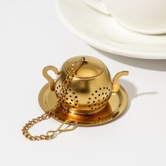 Сито для чая Magistro «Чайник Goldie», цвет золотой No Brand