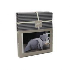 Постельное белье из ранфорса в ПВХ SAREV BAZAAR N306 JAZZY V2-GRI 50х70 (1шт) 1,5-спальное