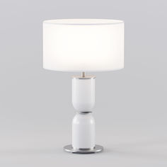 Настольная лампа Eurosvet Caprera 01153/1 никель с белым тканевым абажуром E14 40 Вт