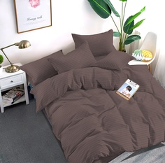 Л-Текстиль Наволочка Страйп-сатин цветной 135 г/м, 1*1, 50х70 кофейный - ПОД ЗАКАЗ