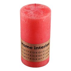 Свеча декоративная Home Interiors 7x13 см нежно-красная