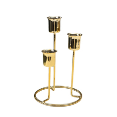 Подсвечник Home Collection Black & Gold 3 Свечи Восхождение Золото 16x9x9 см 6978098 1 шт