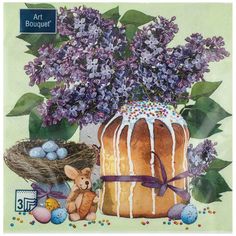 Салфетки бумажные Art Bouquet Пасхальный кулич 33 х 33 см 20 шт