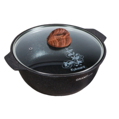 Кастрюля-жаровня Granit ultra, 4 л, стеклянная крышка No Brand
