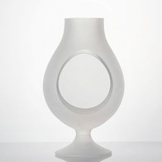 Подсвечник - ваза Неман 7241 матовый белый пескоструй, 21,2 см. Neman